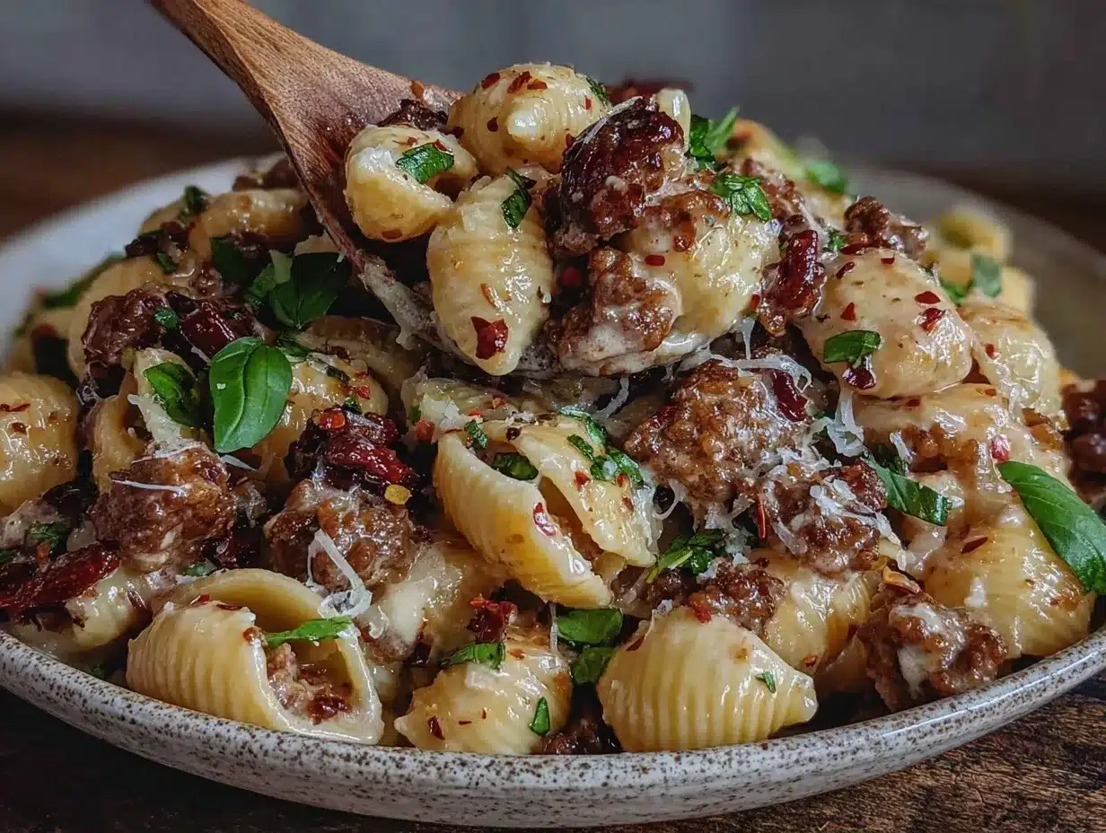 Creamy Italian Sausage Pasta preparation steps