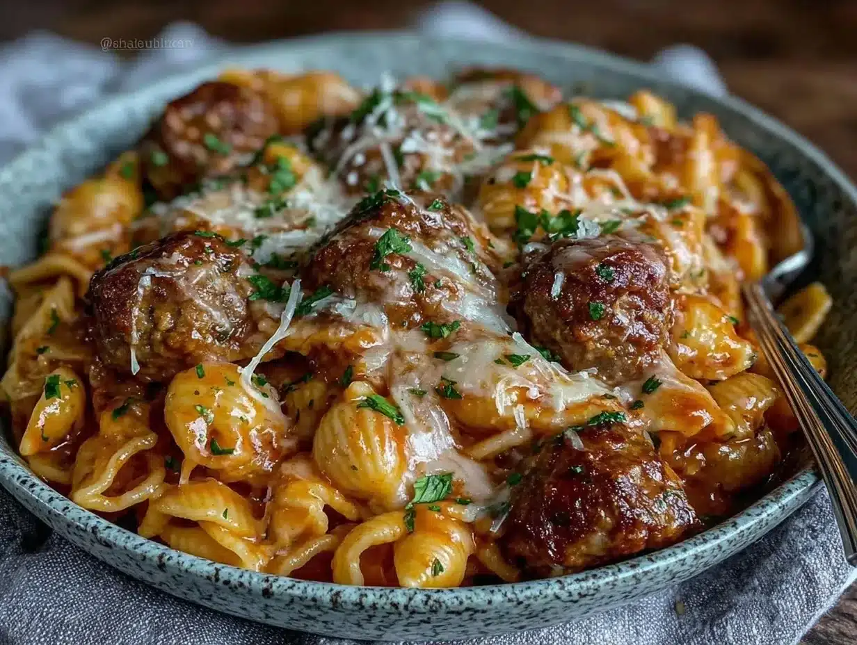 one pot meatball pasta preparation steps