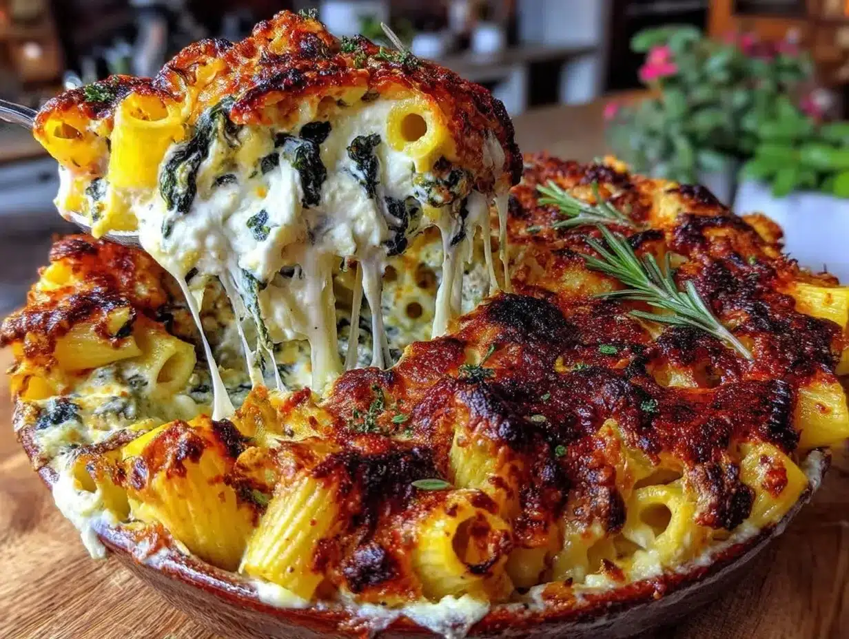 spinach ricotta pasta bake preparation steps