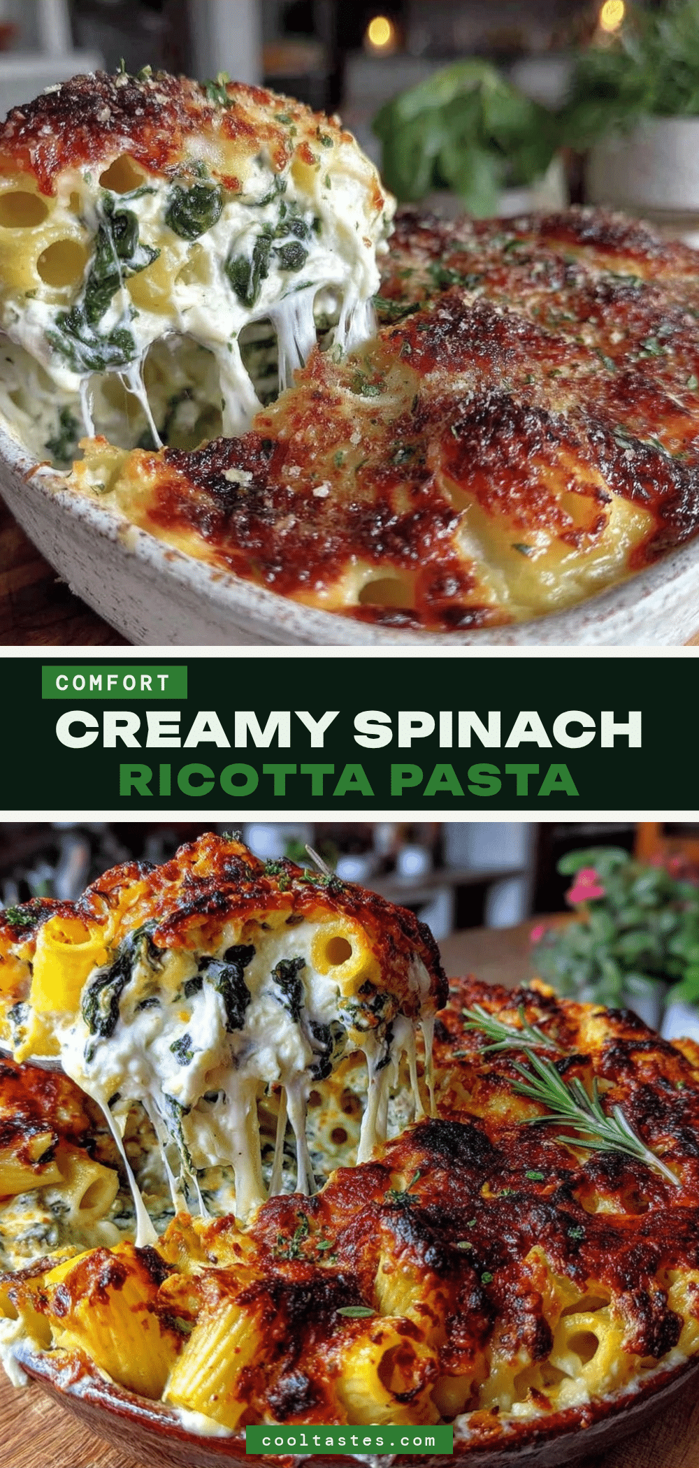 spinach ricotta pasta bake recipe