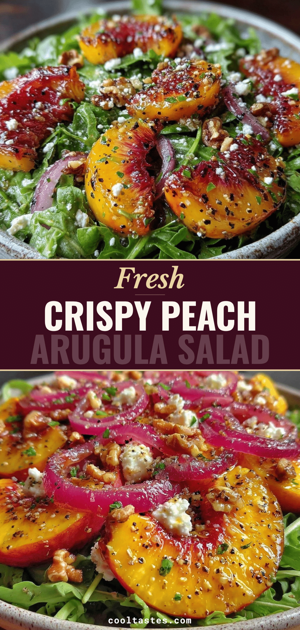 summer peach arugula salad recipe